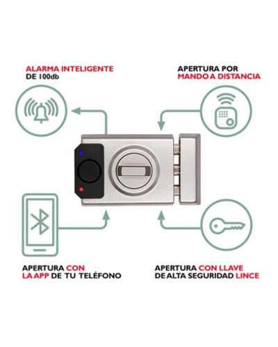 Cerrojo inteligente Lince SMARt7930 con bombillo 50 — Plata — vista de producto