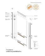 Puerta filomuro enrasada con la pared montada con marco Saheco Line+ Timber