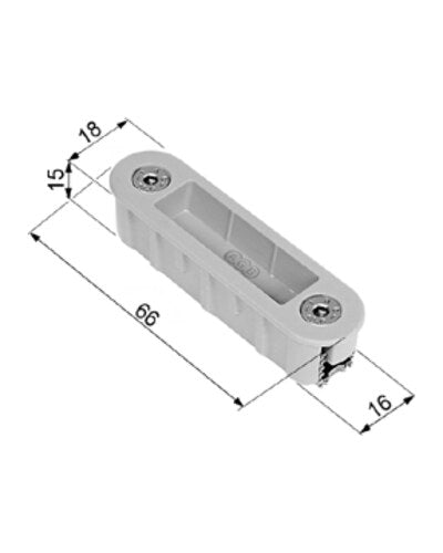 Cerradero AGB Alutop XT – esquema de medidas; acabado no representado