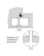 Kit de embellecedores AGB Eclipse 3.2 – esquema de montaje; bisagra no incluida