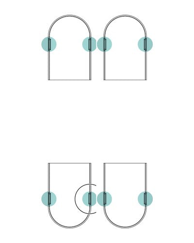 Kit de embellecedores AGB Eclipse 32 – esquema de cuatro piezas, acabado no representado