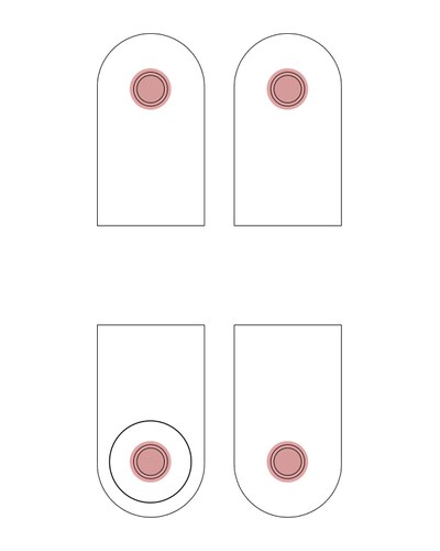 Kit de embellecedores AGB Eclipse 50 – esquema de cuatro piezas, acabado no representado