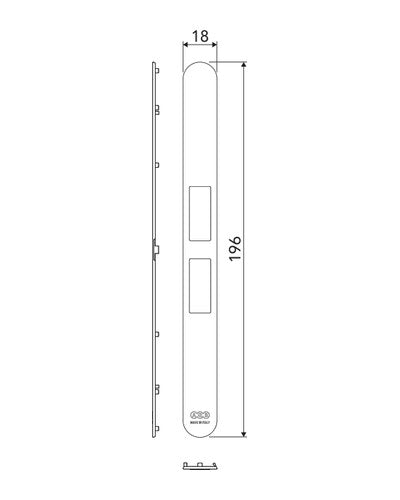 Frontal AGB touch – plano acotado, acabado no representado