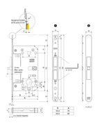 Picaporte AGB touch close cilindro – plano acotado, acabado no representado