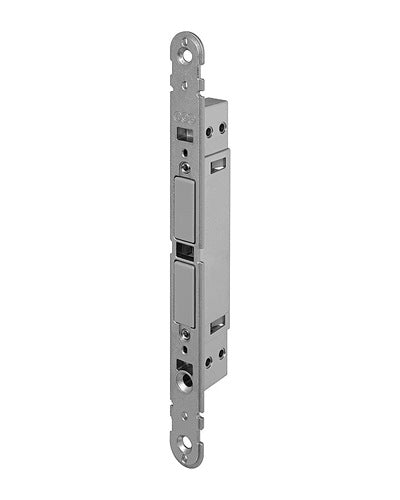 Picaporte AGB Touch 18 × 196 mm — imagen orientativa del modelo (acabado mostrado: gris), mecanismo sin frontal