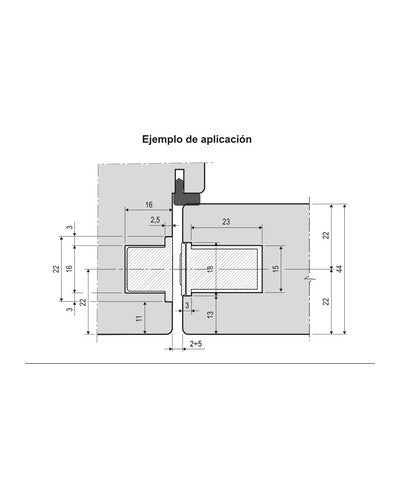 Picaporte AGB touch – esquema de aplicación, acabado no representado