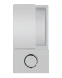 Juego de manillas AGB Wave baño para puerta batiente 38–50 mm — Anodizado plata satinado