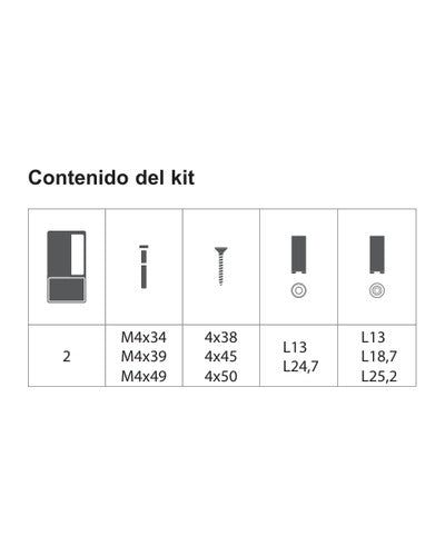 Manilla AGB Wave batiente ciega – contenido del kit, acabado no representado