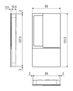 Manilla AGB Wave batiente ciega – plano acotado interior, acabado no representado