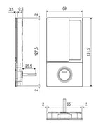 Manilla AGB Wave corredera bano – plano acotado exterior, acabado no representado