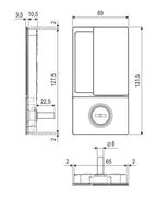Manilla AGB Wave corredera bano – plano acotado interior, acabado no representado
