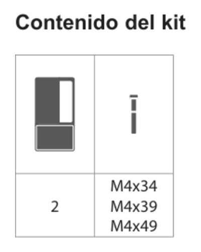 Manilla AGB Wave corredera ciega – contenido del kit, acabado no representado