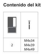 Manilla AGB Wave corredera ciega – contenido del kit, acabado no representado