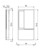 Manilla AGB Wave corredera ciega – plano acotado interior, acabado no representado