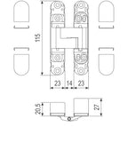 BISAGRA OCULTA ECLIPSE 3.2 CROMO OPACO