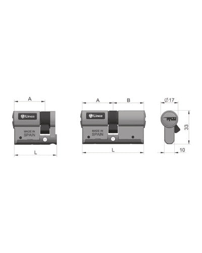 Lince C7 y C7W — plano de medidas A y B