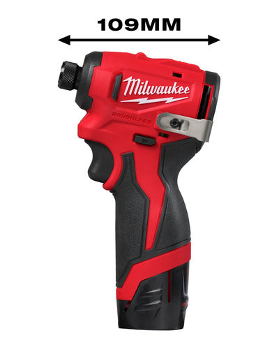 Atornillador de impacto Milwaukee M12 BLIDRC-202C — Kit 2,0 Ah — detalle