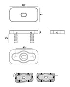 Pivotante hidráulico JNF 350 Plus IN.05.215.HO hasta 350 kg — Inox satinado — plano acotado