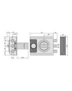 Cerrojo inteligente Lince SMARt7930 con bombillo 50 — Plata — plano acotado