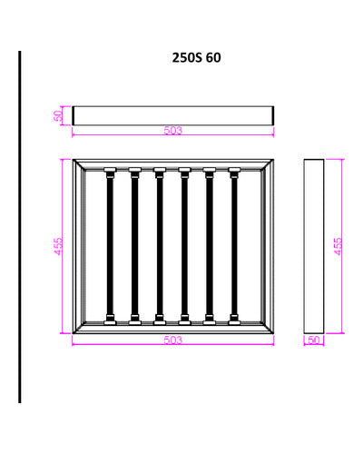 Divalfer 250S 600 — plano acotado